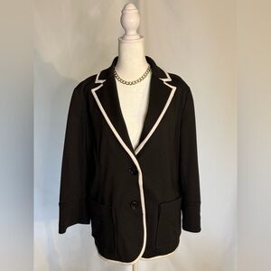 Ann Taylor Black Blazer with White Trim